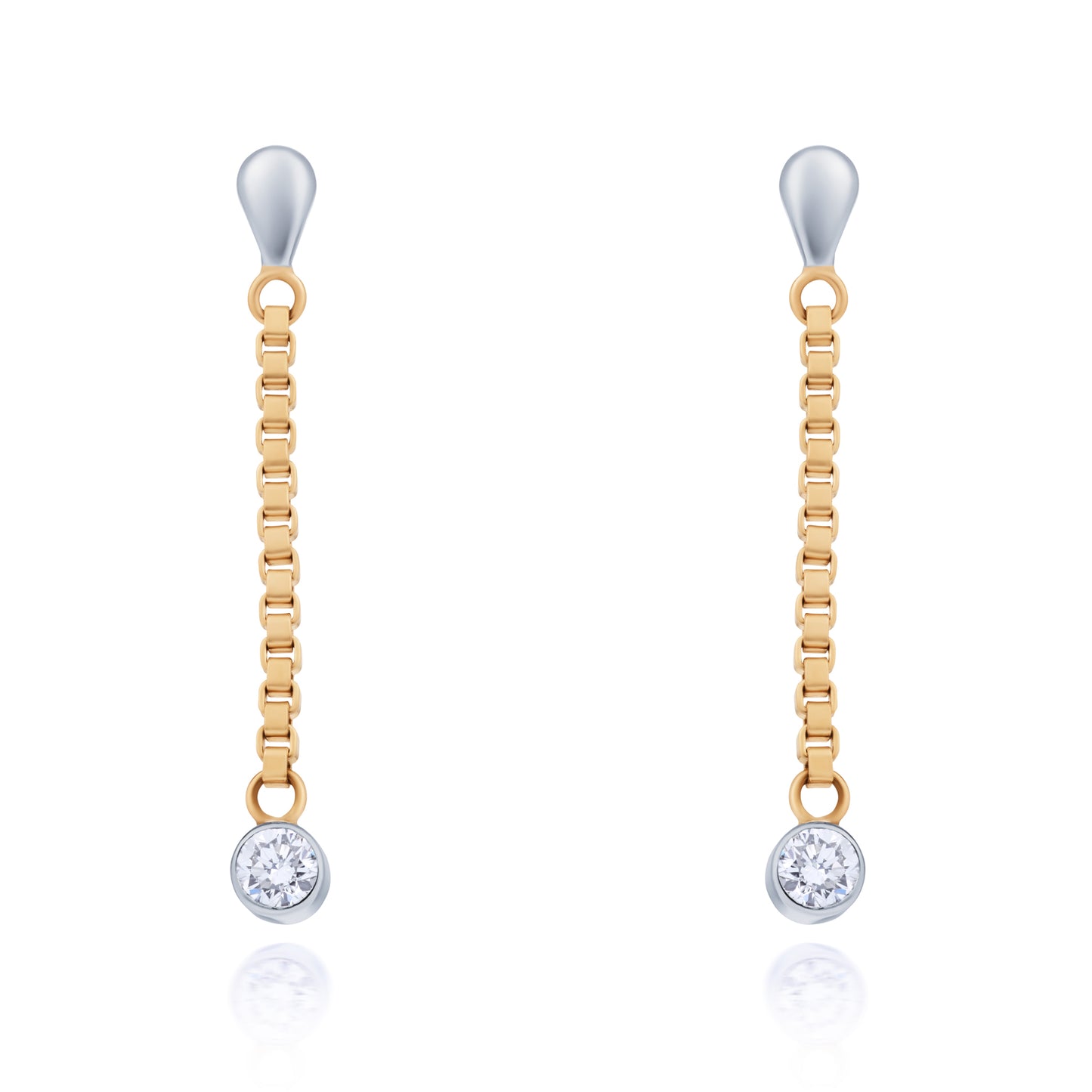 Diamond Chain Drop Earrings