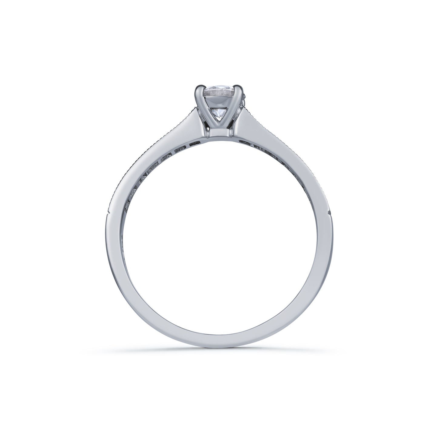 Claw Set Solitaire with Diamond Shoulders 0.50ct