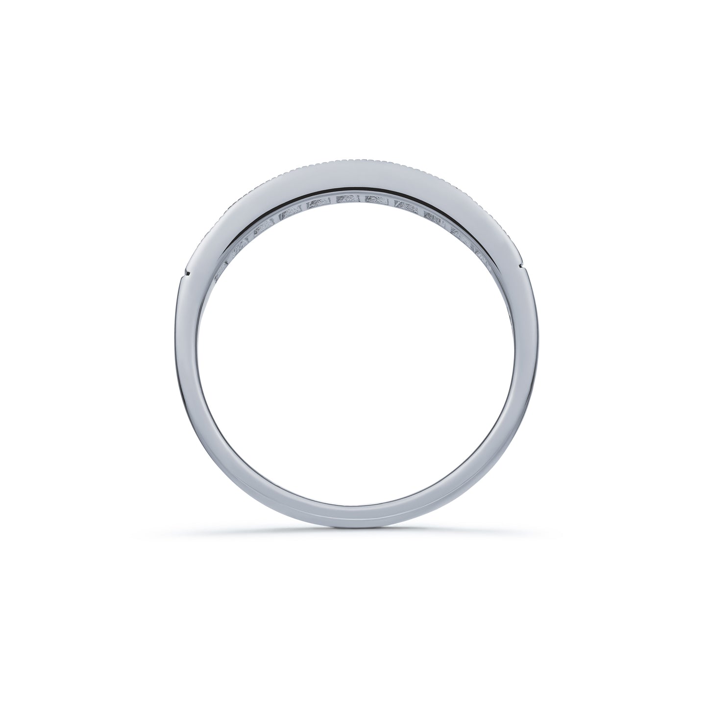 Enhanced Blue and White Diamond Eleven Stone Grain Set Half Eternity Ring 0.24ct