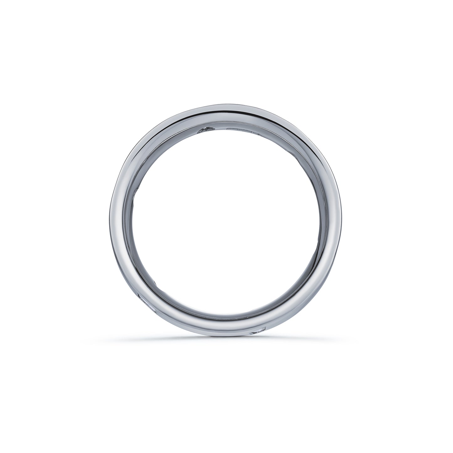 Platinum Wedding Band Flush Set with Six Princess Cut Diamonds 0.41ct