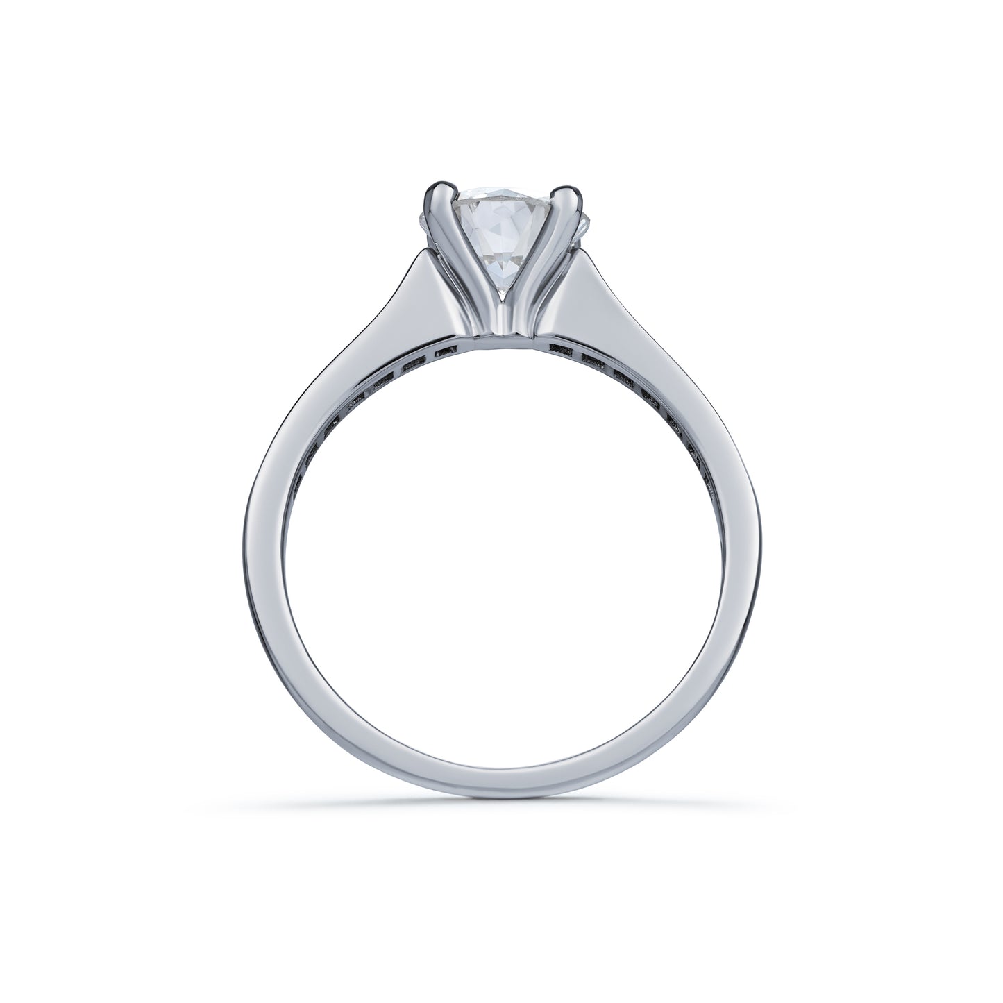 Claw Set 1.02ct Round Brilliant Cut with Diamond Shoulders