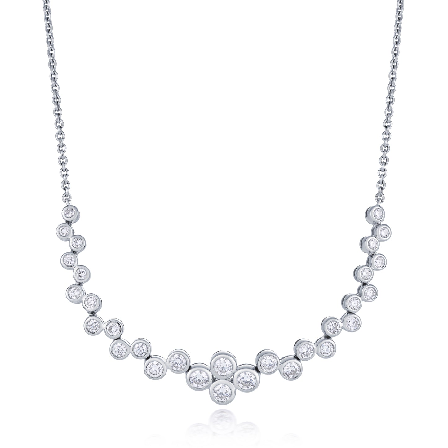 Bezel Set Bubble Design Necklace