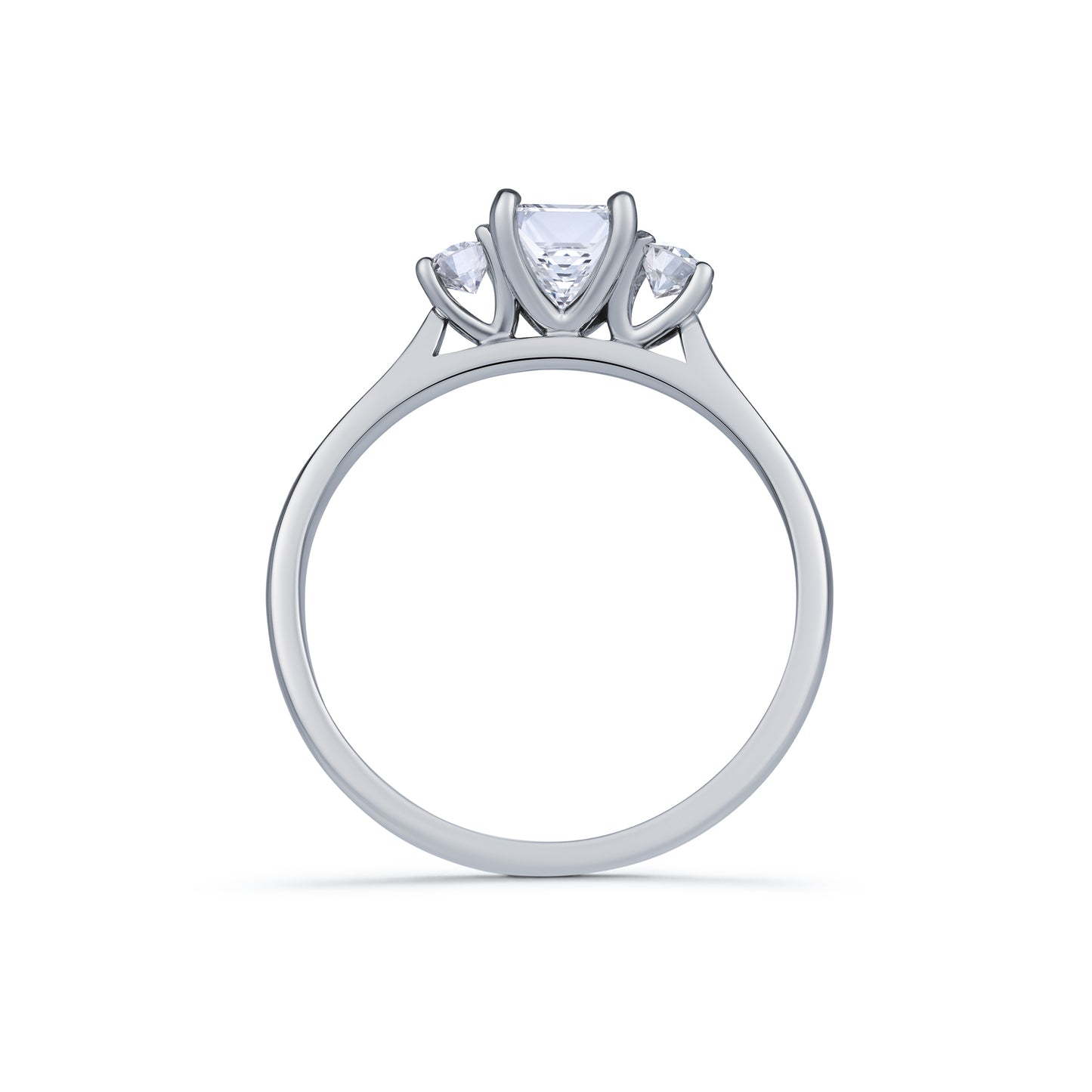 Diamond Princess and Round Three Stone Ring 0.78ct