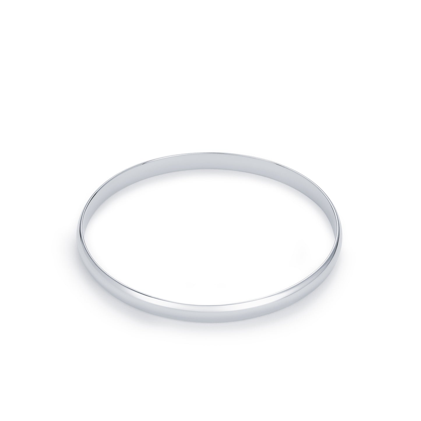 9ct Gold 6mm D Shape Round Solid Bangle