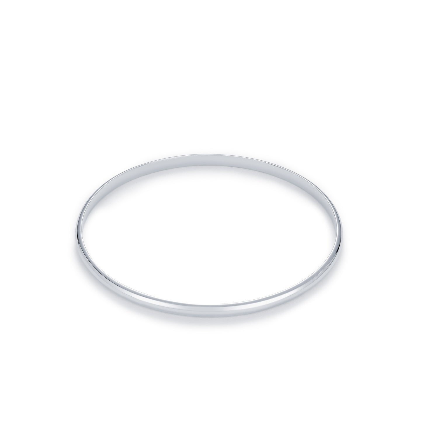 9ct Gold 4mm D Shape Round Solid Bangle