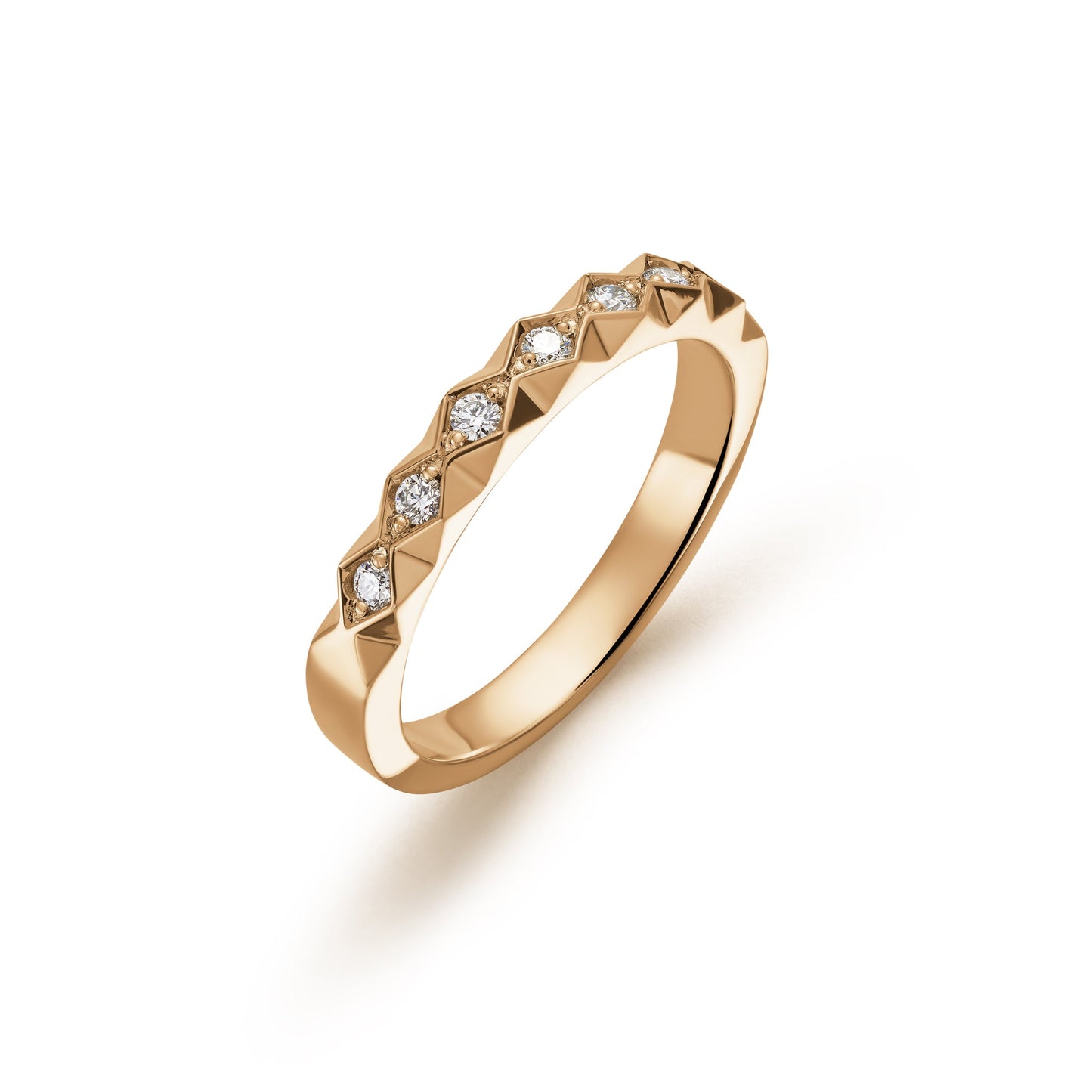 Carved Diamond Set Band 0.14ct