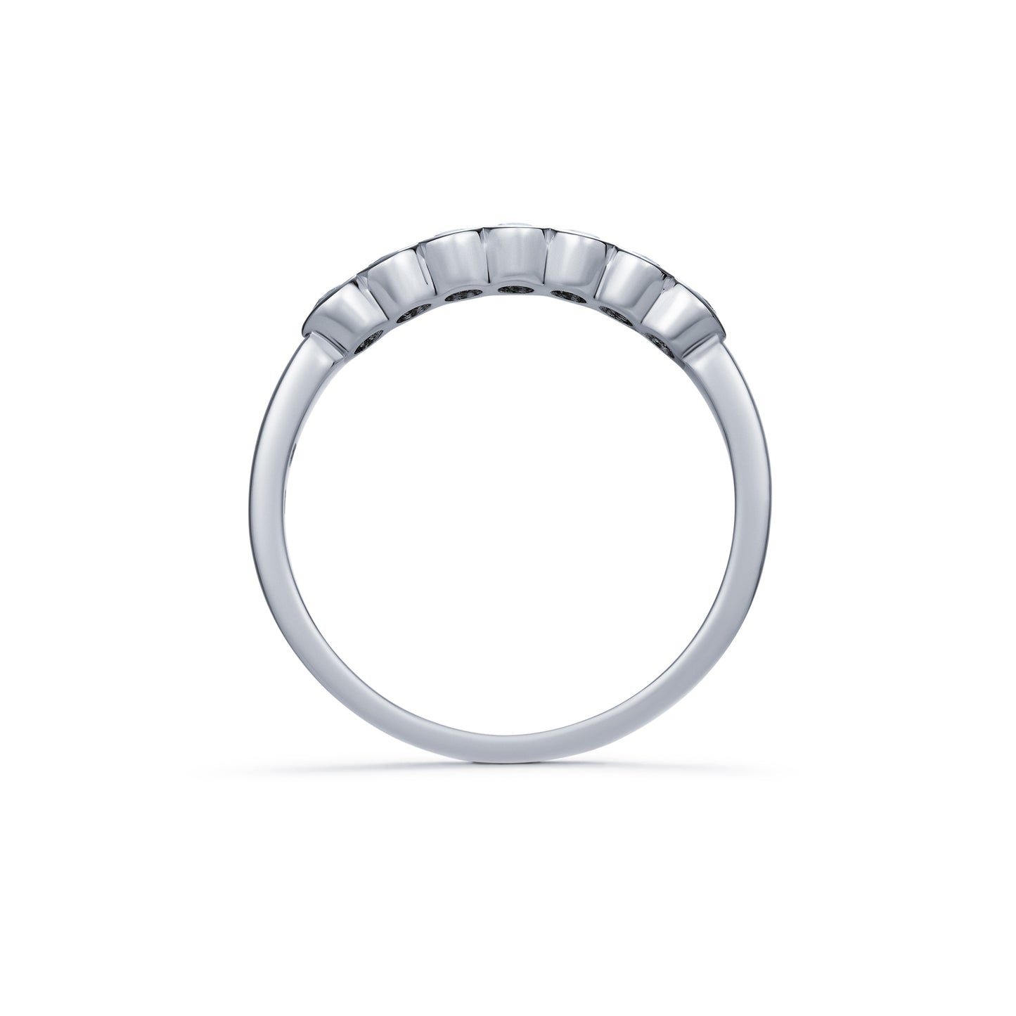 Seven Stone Diamond Demi Bezel Ring 0.42ct