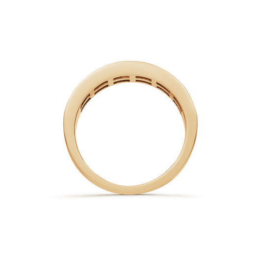 Two Row Princess Cut Half Eternity Ring