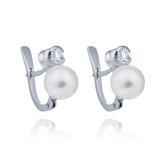 Pearl and Diamond Earrings