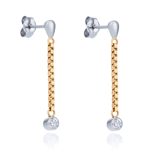Diamond Chain Drop Earrings