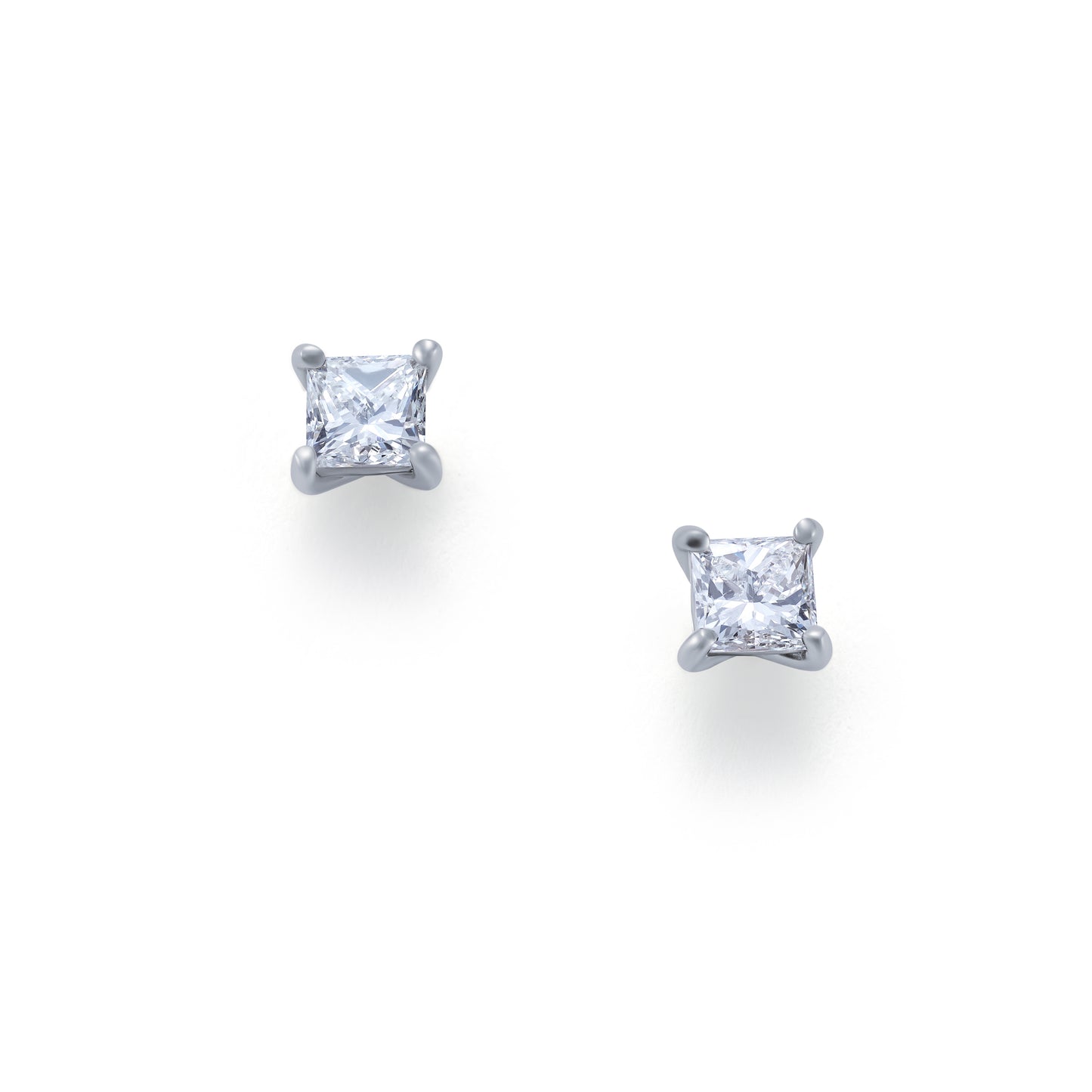 Princess Cut Diamond Stud Earrings 0.54ct
