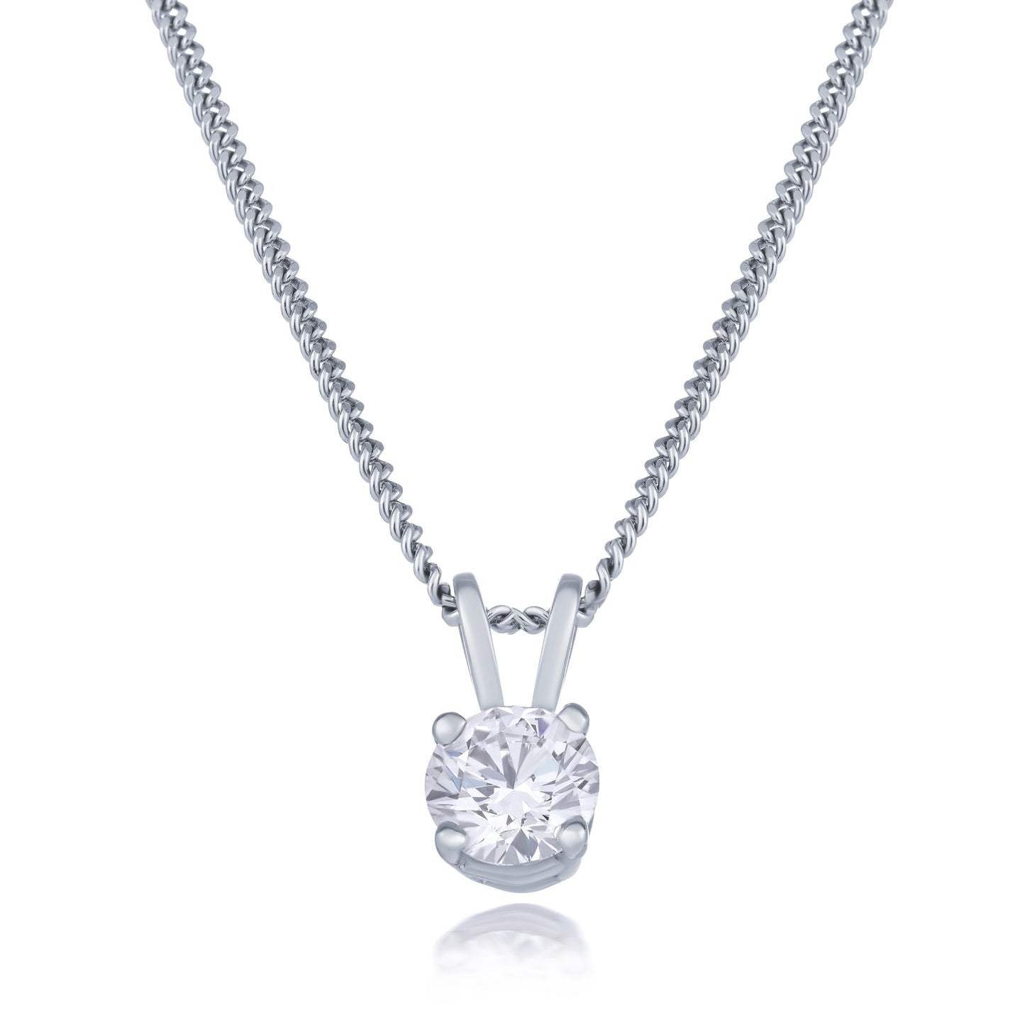 Diamond Claw Set Pendant and Chain 0.37ct