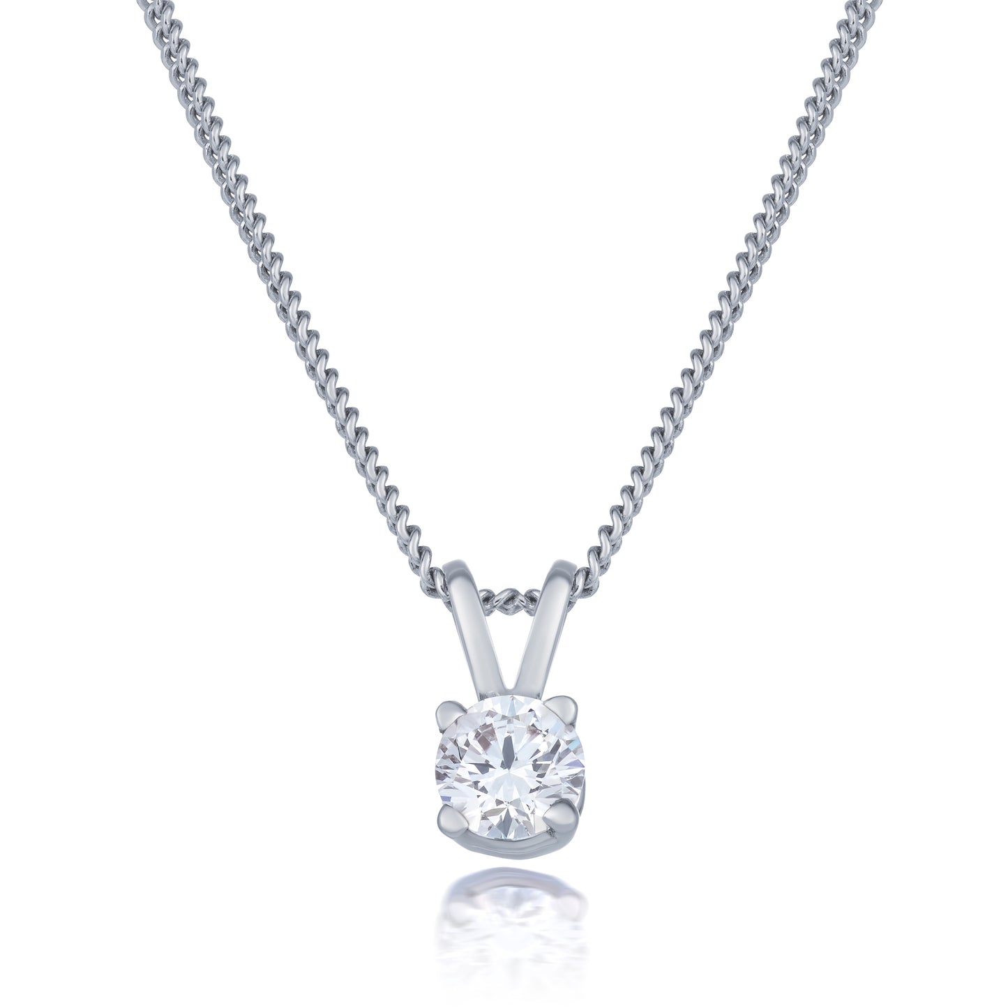 Diamond Claw Set Pendant and Chain 0.25ct