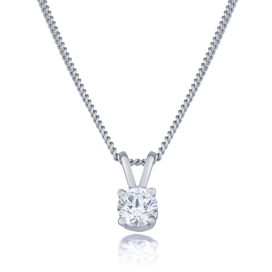Diamond Claw Set Pendant and Chain 0.25ct