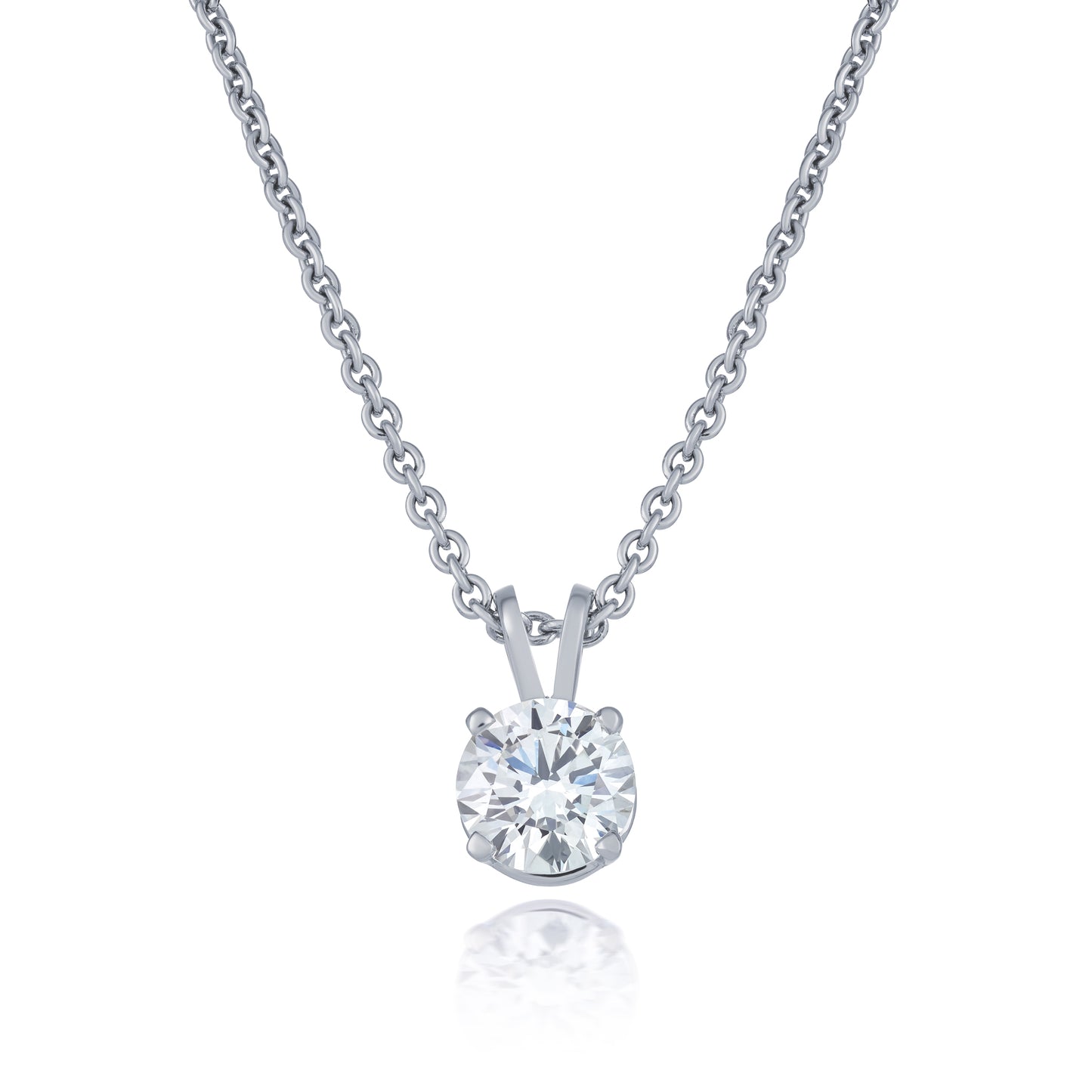 Diamond Claw Set Pendant and Chain 1.01ct