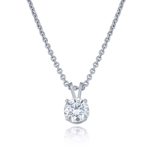Diamond Claw Set Pendant and Chain 1.01ct