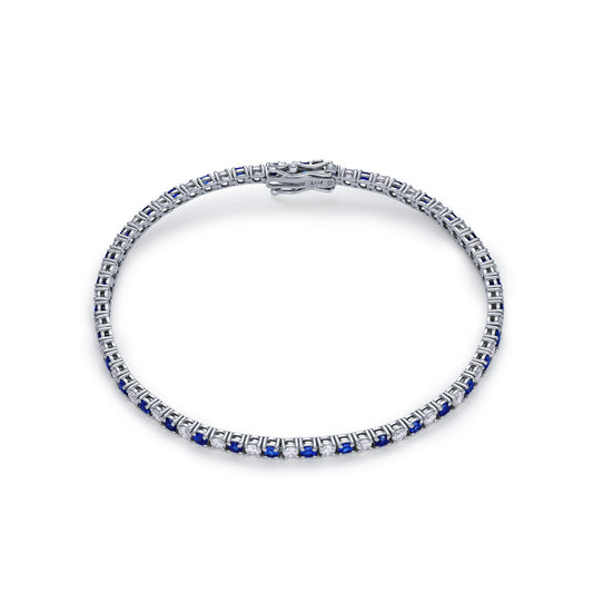 Sapphire & Diamond Line Bracelet