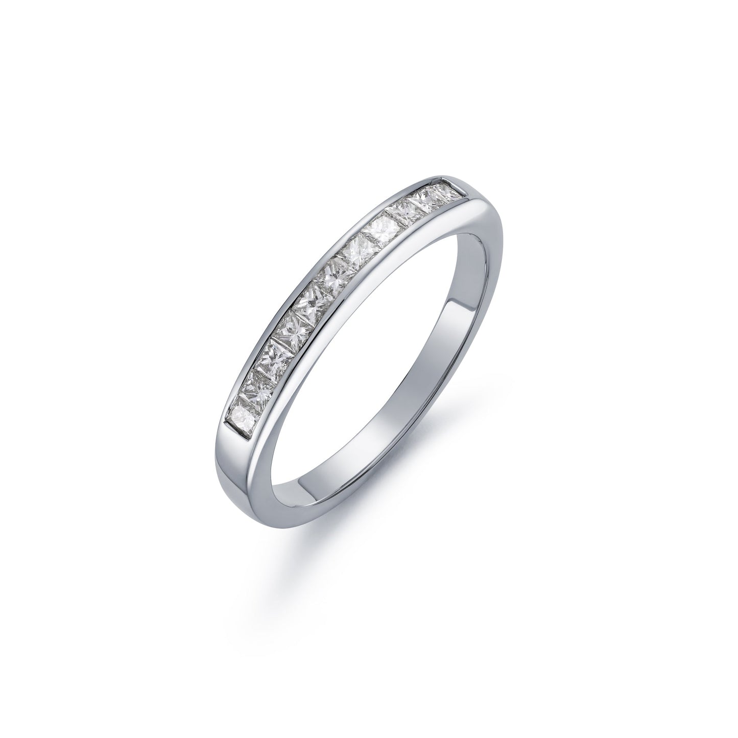 Diamond Grain Set Eleven Stone Half Eternity Ring 0.37ct
