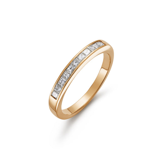 Diamond Grain Set Eleven Stone Half Eternity Ring 0.37ct