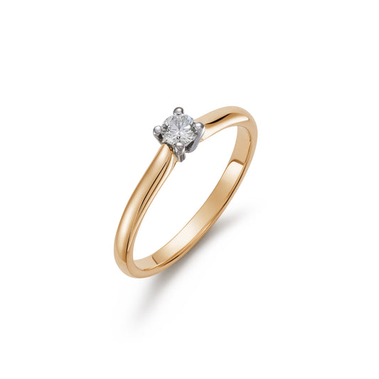 Claw Set Solitaire Round Brilliant 0.15ct Diamond Ring