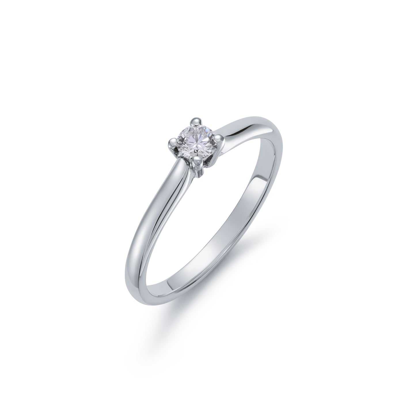 Claw Set Solitaire Round Brilliant 0.15ct Diamond Ring