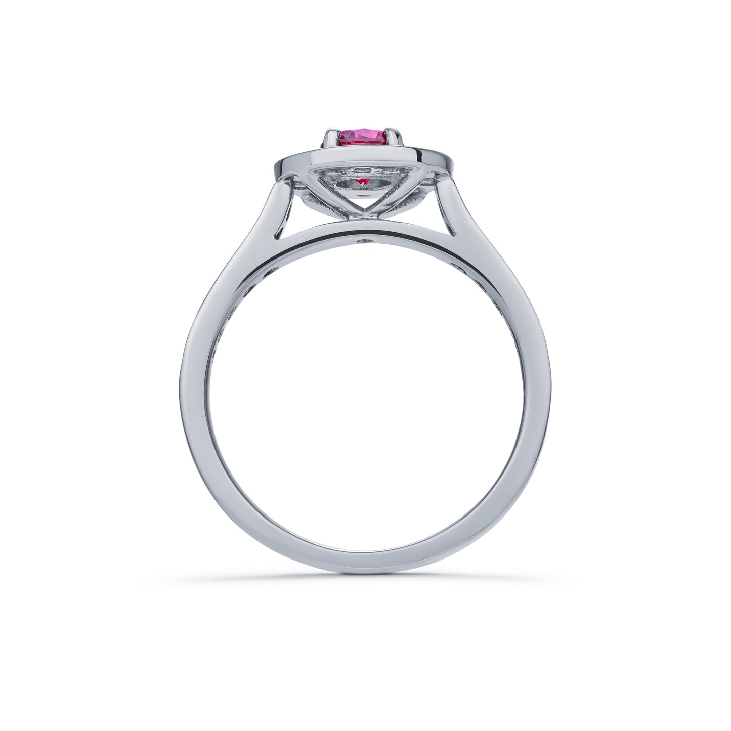 Enhanced Pink and White Diamond Cluster Ring