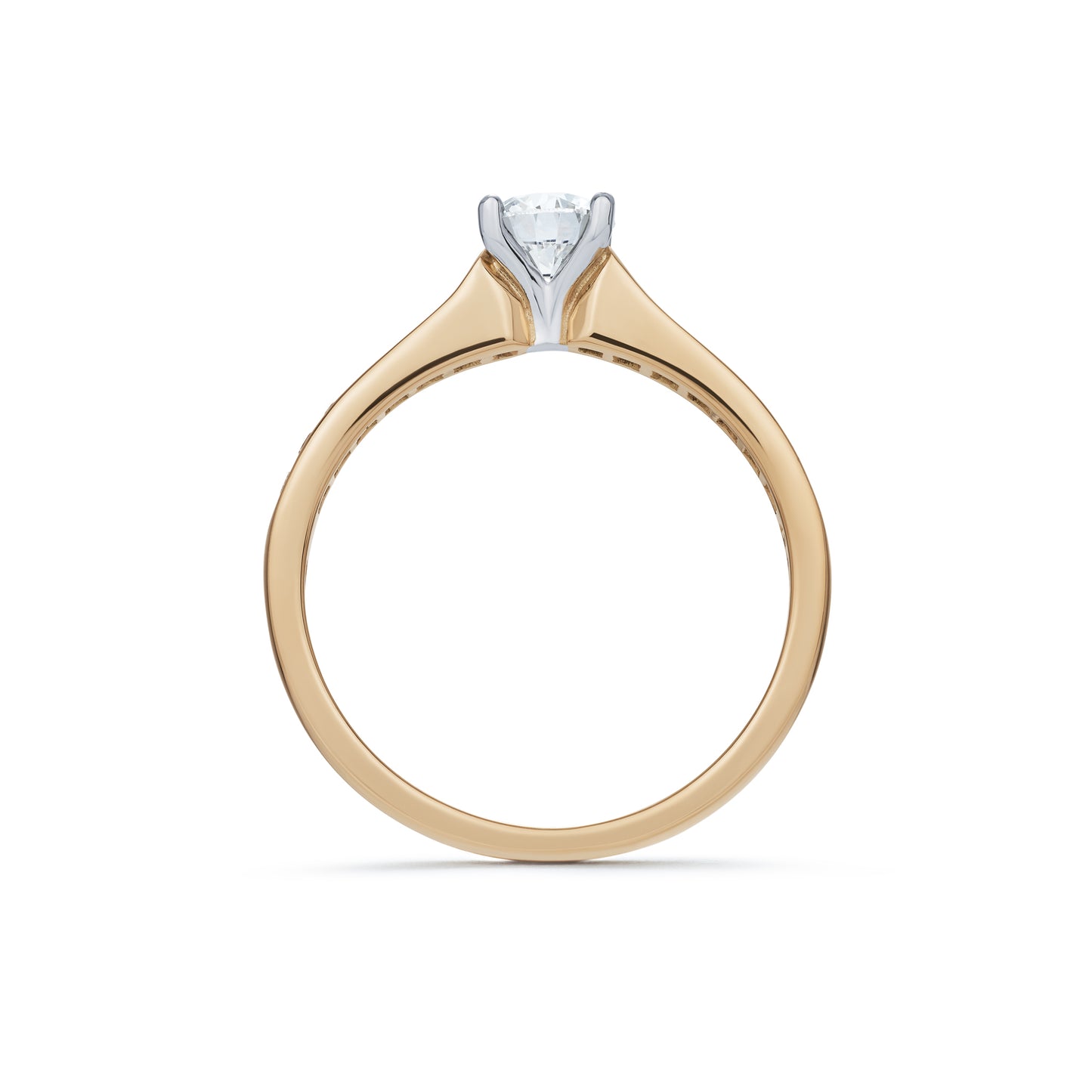 Claw Set 0.40ct Round Brilliant Cut with Diamond Shoulders