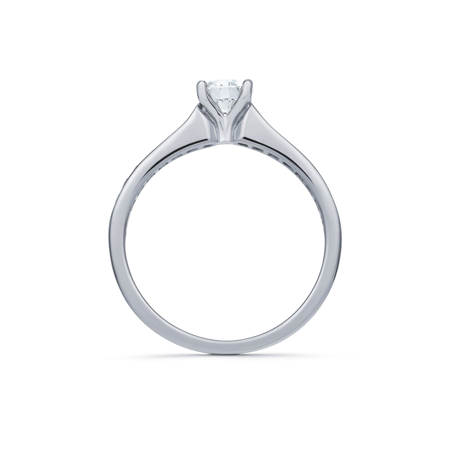 Claw Set 0.40ct Round Brilliant Cut with Diamond Shoulders