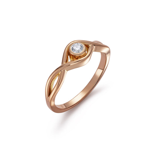 Twist Design Diamond Ring 0.11ct