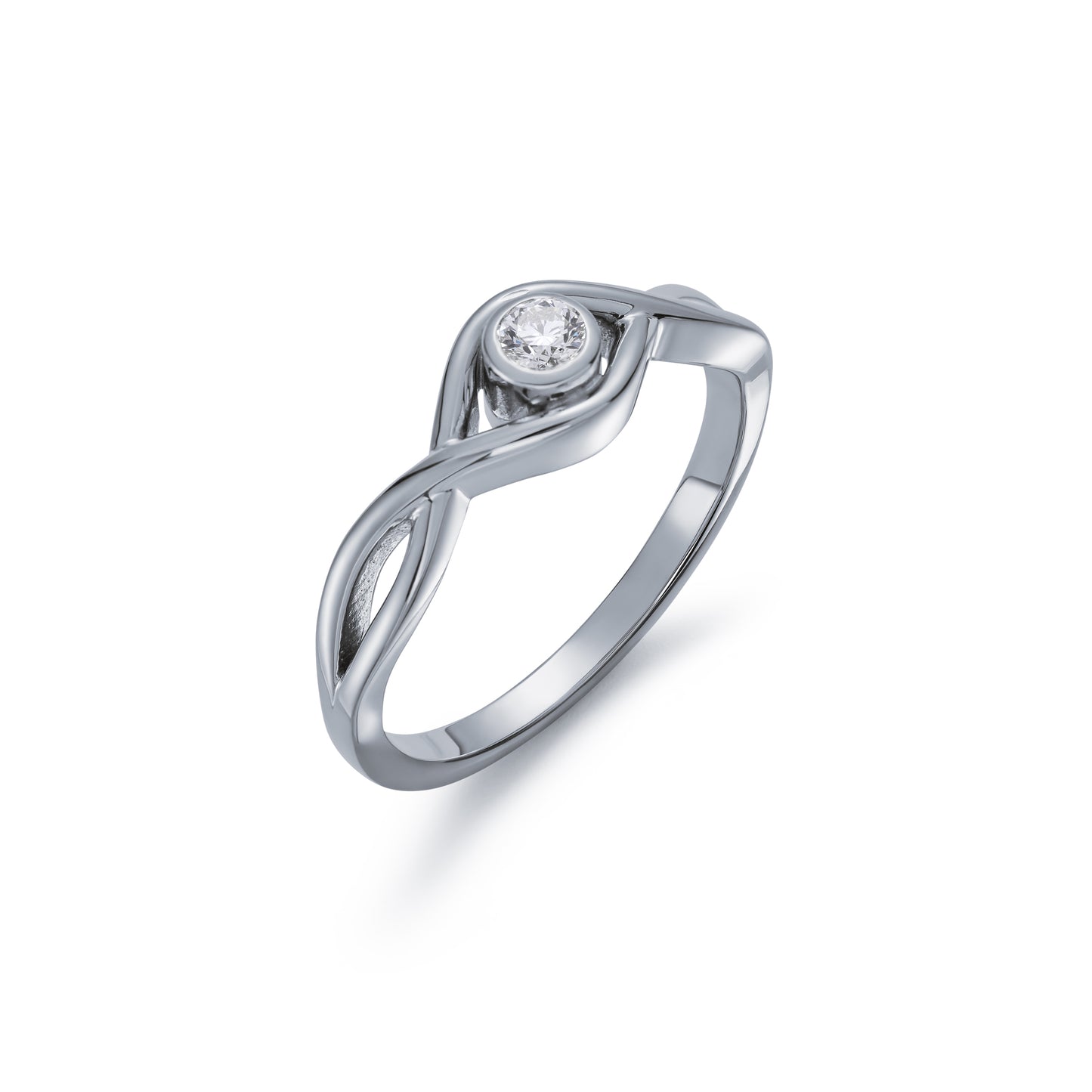 Twist Design Diamond Ring 0.11ct