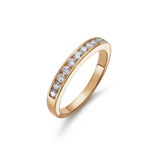 Channel Set Eleven Stone Diamond Half Eternity Ring 0.43ct
