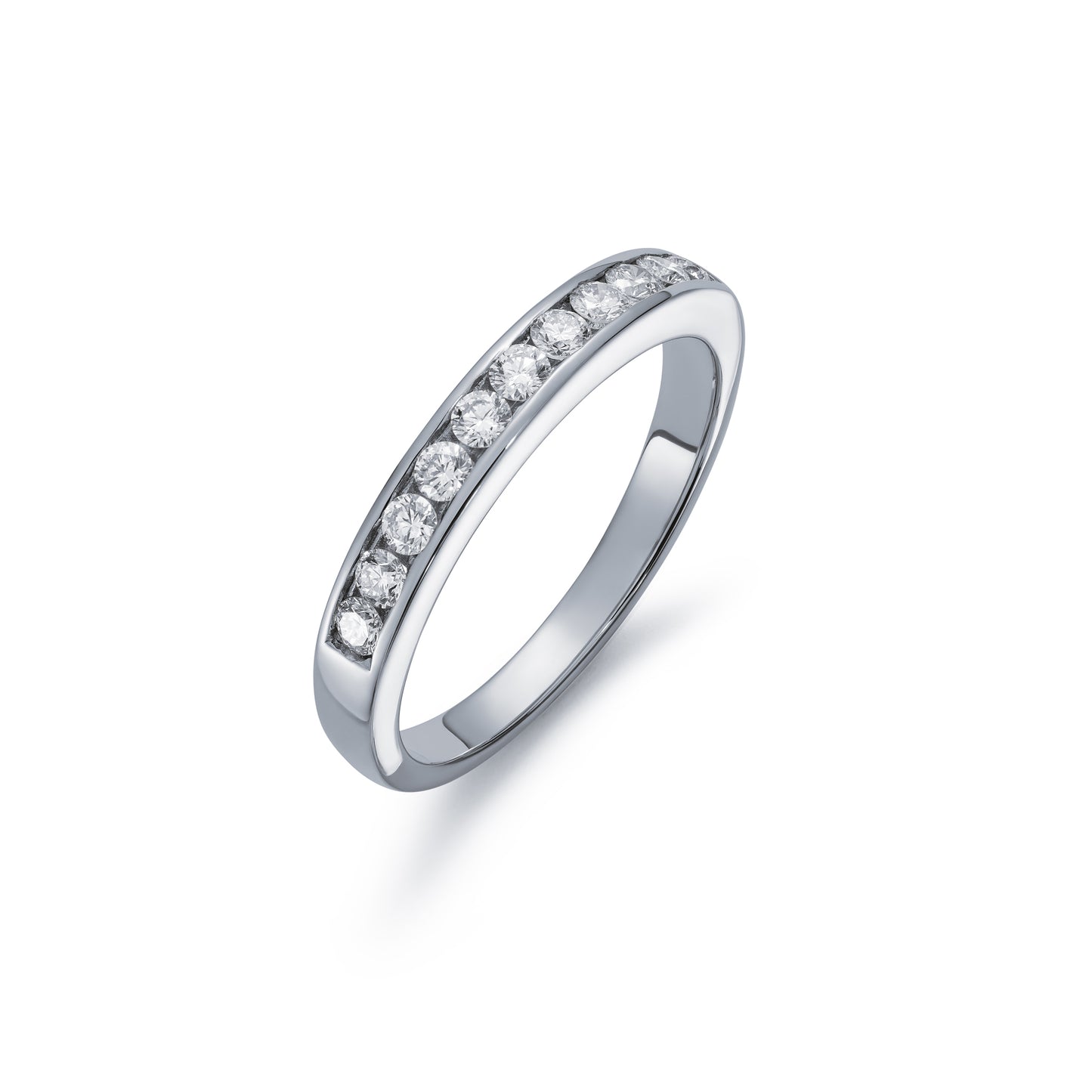Eleven Stone Diamond Channel Set Half Eternity Ring