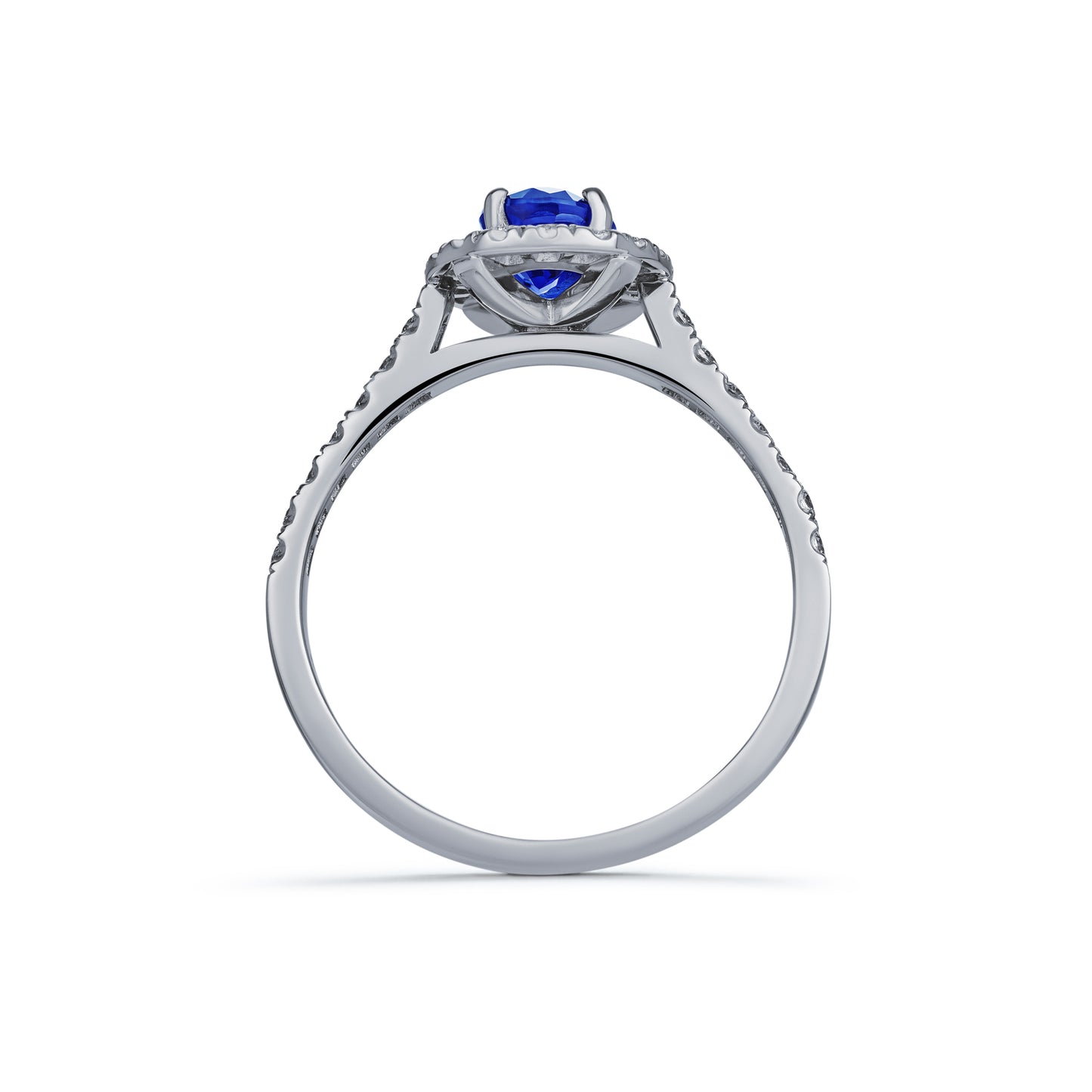 Sapphire Diamond Oval Cluster Ring