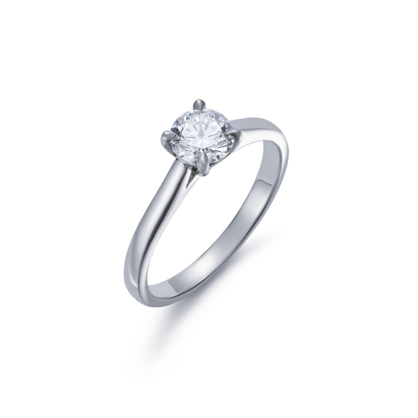 Claw Set 0.56ct Round Brilliant Diamond Ring