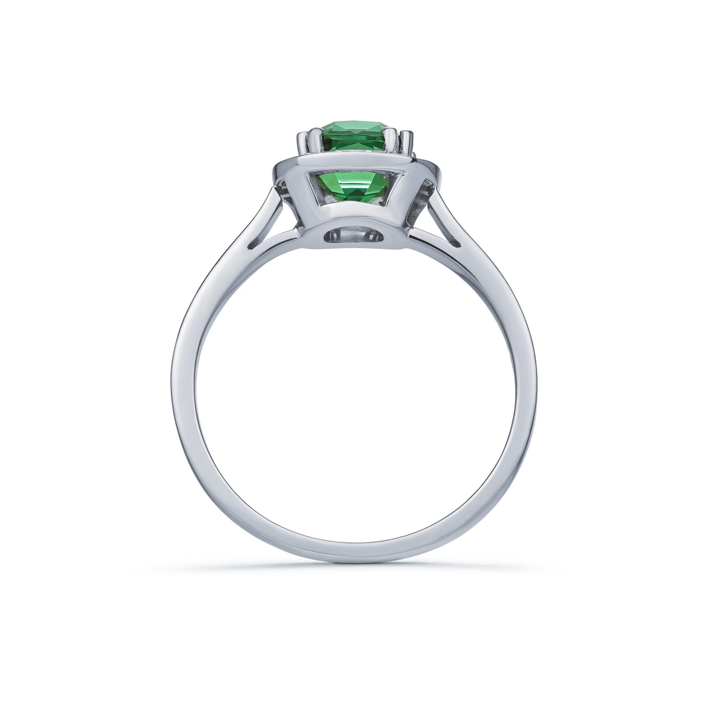 Diamond and Mint Green Tourmaline Cluster Ring