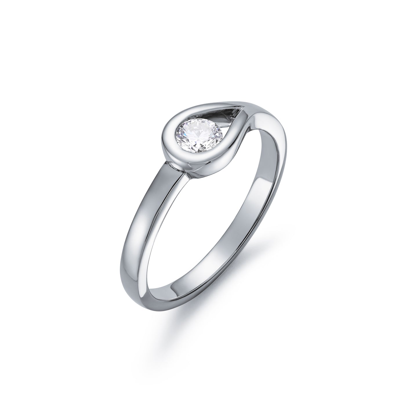 Open Tear Drop Shape 0.26ct Solitaire Ring