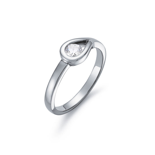 Open Tear Drop Shape 0.26ct Solitaire Ring