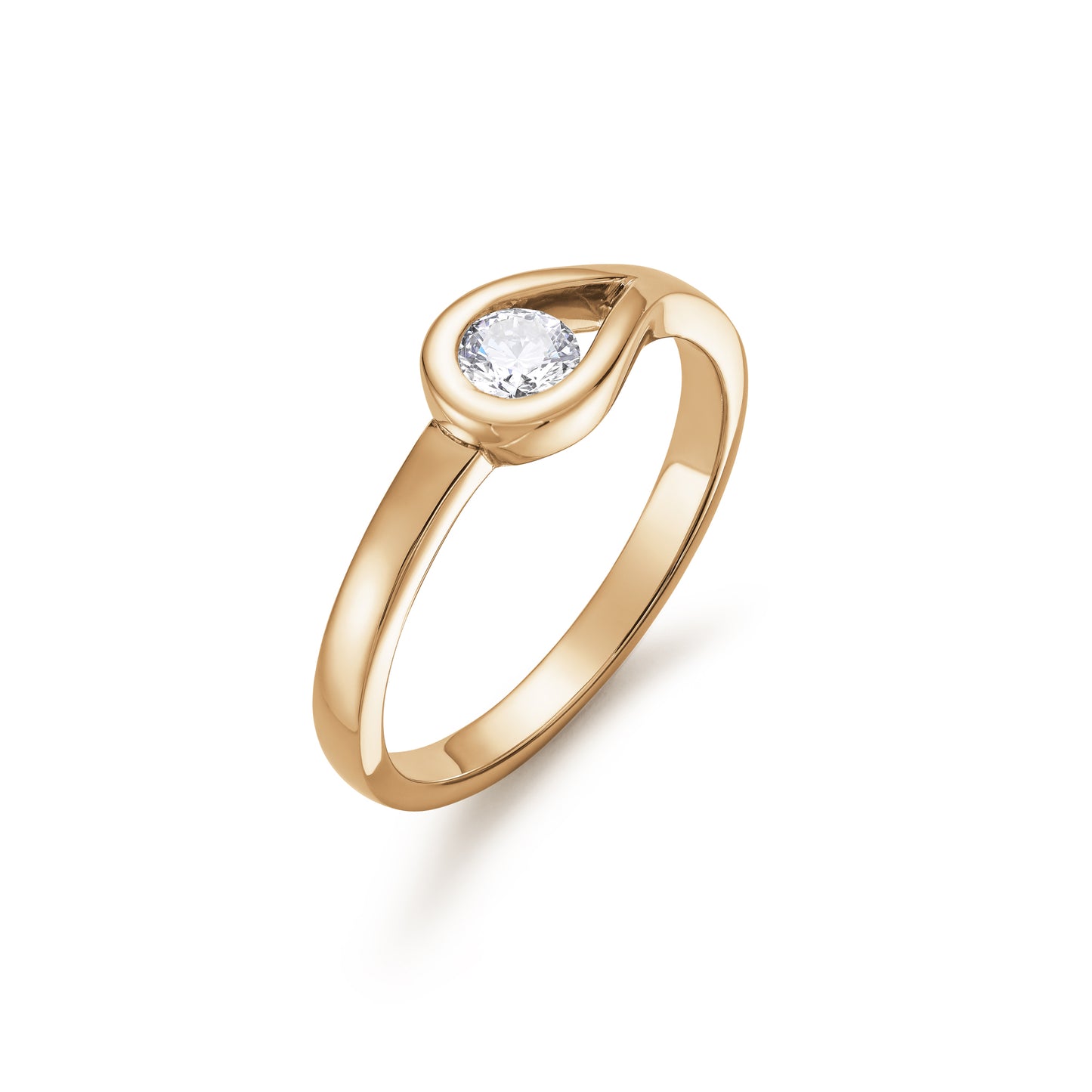 Open Tear Drop Shape 0.26ct Solitaire Ring