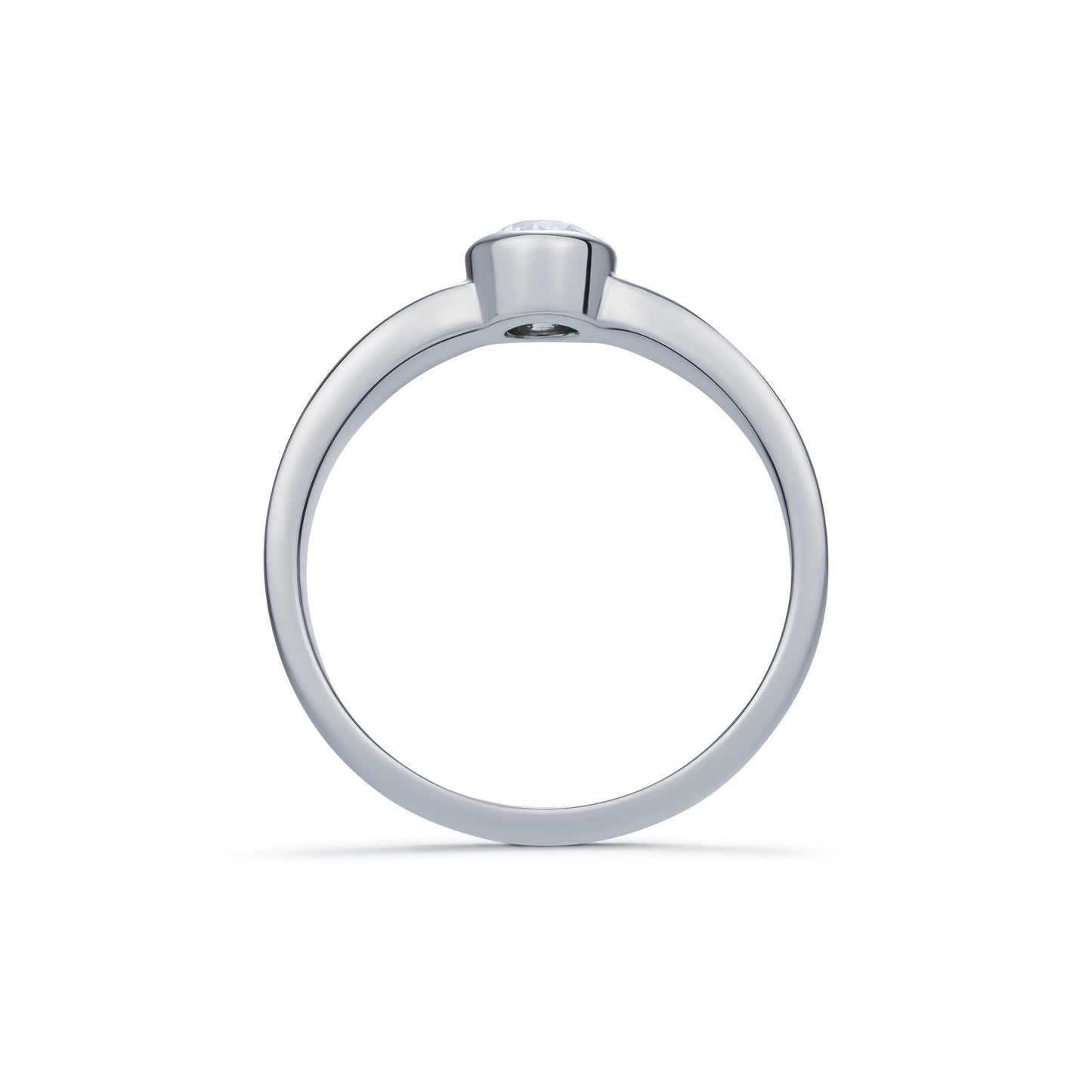 Bezel Set Single Stone Diamond Ring 0.35ct