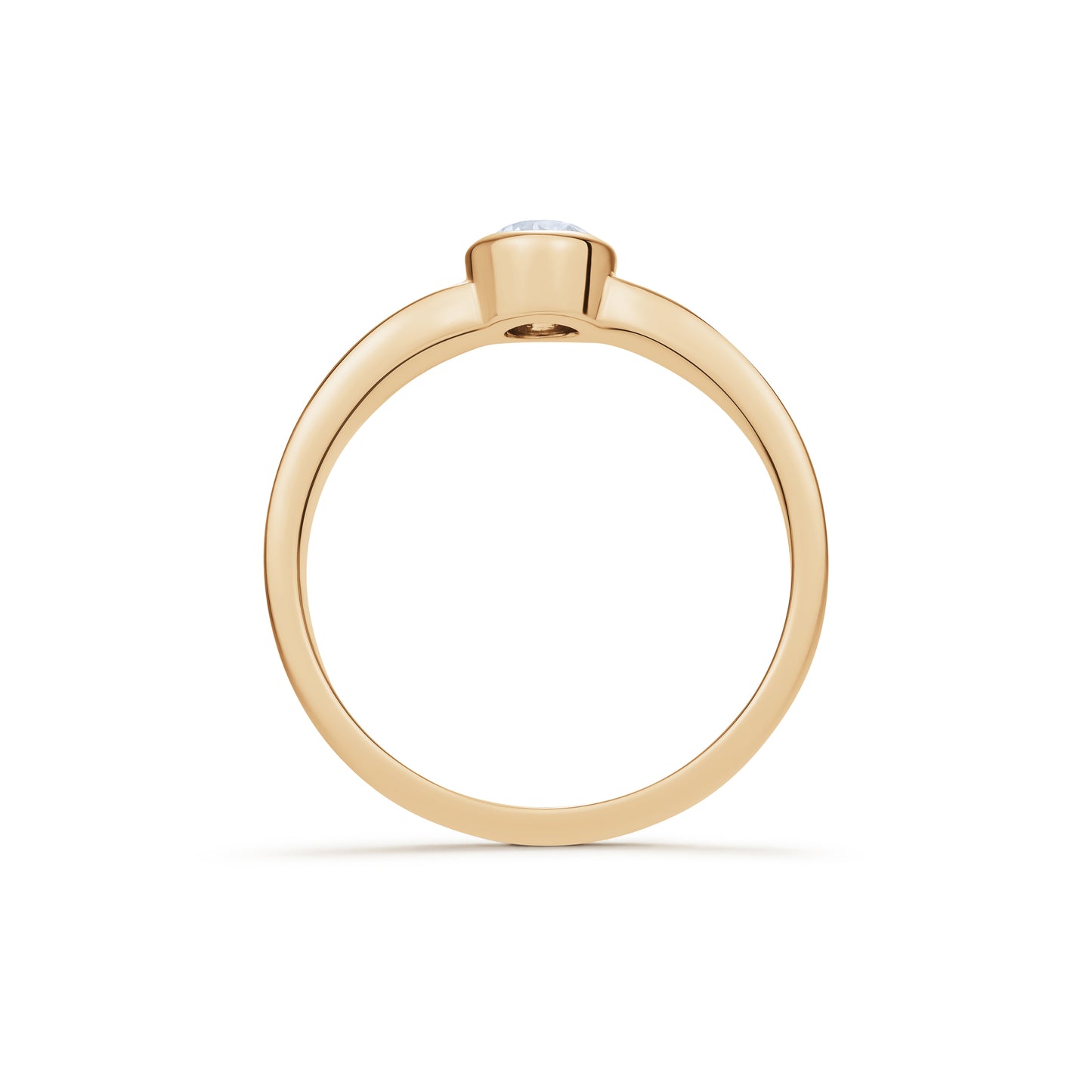 Bezel Set Single Stone Diamond Ring 0.35ct