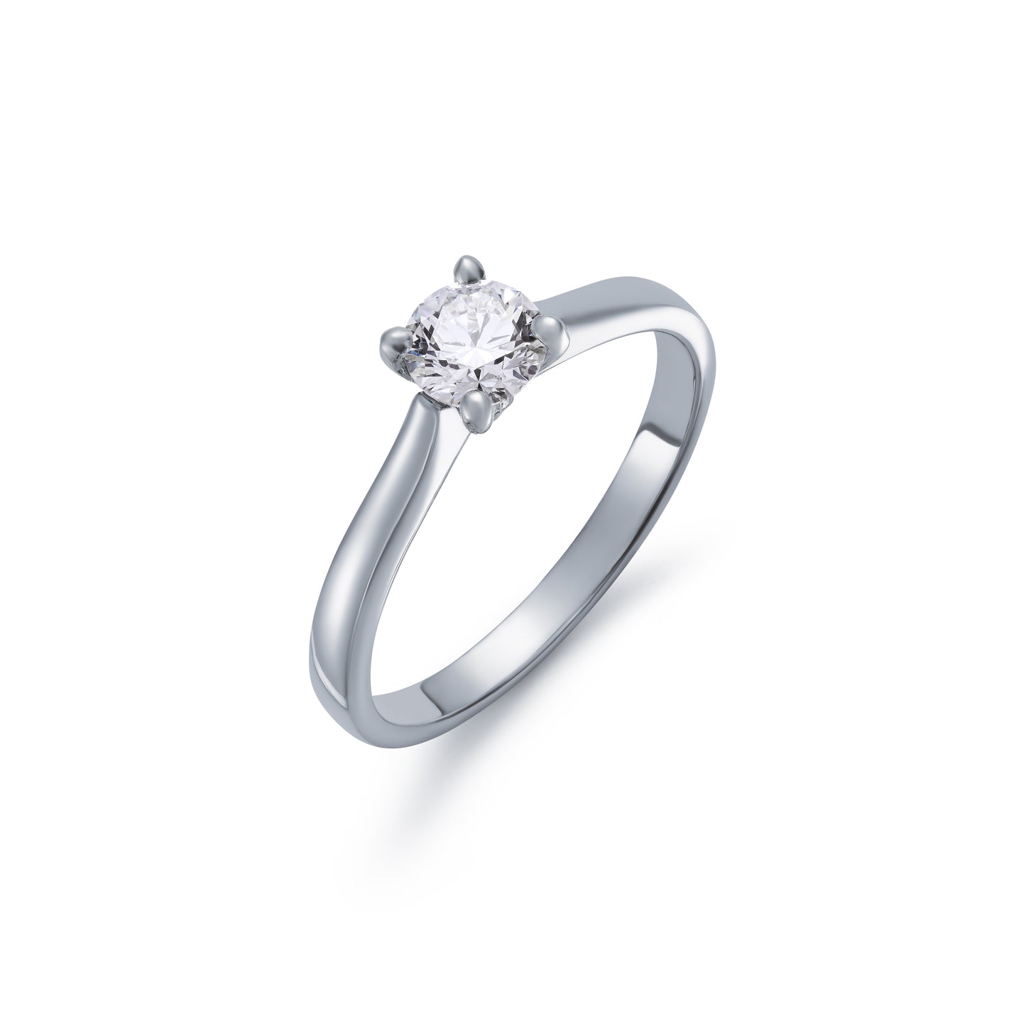 Claw Set Solitaire 0.50ct Round Brilliant Diamond Ring