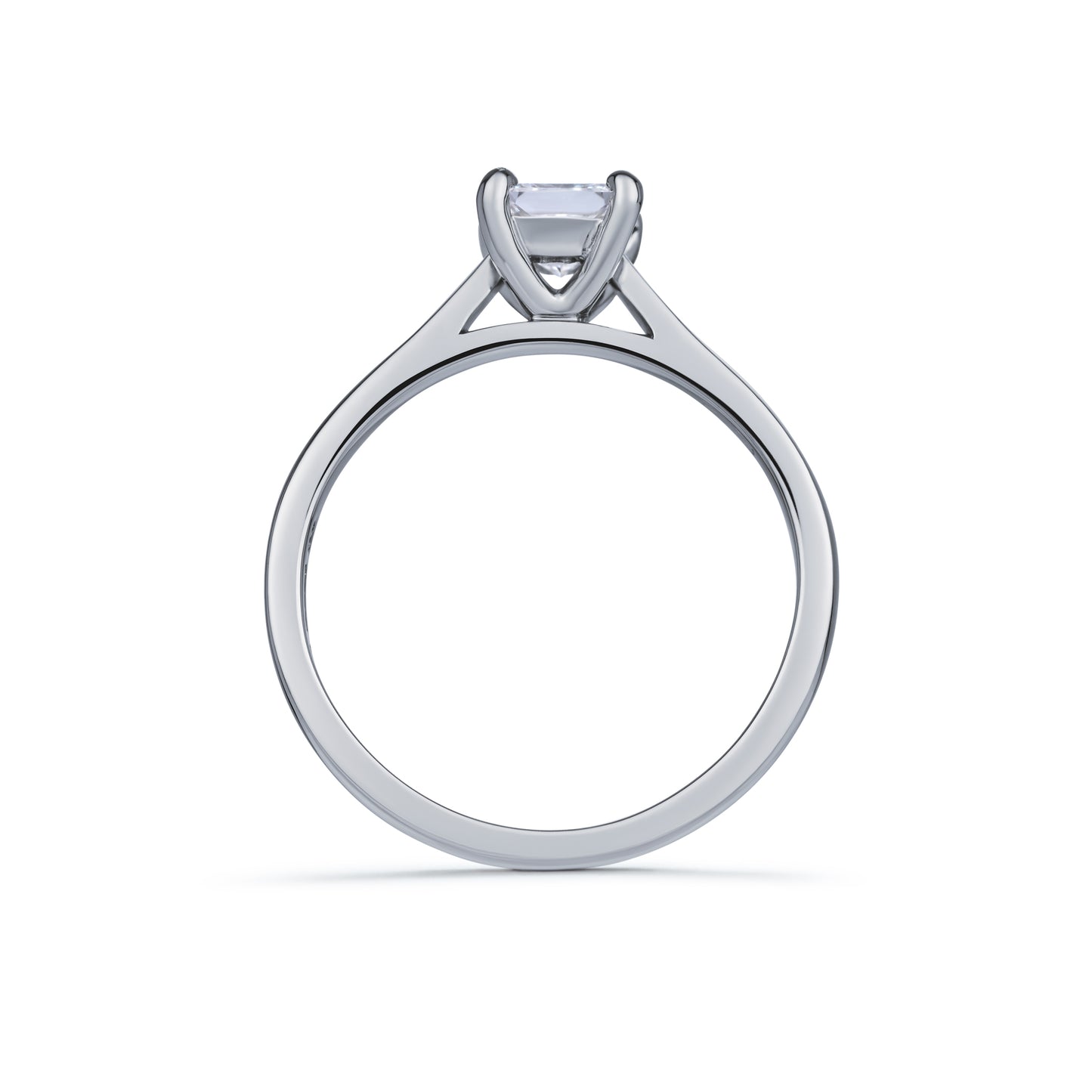 Claw Set Solitaire Princess Cut 0.50ct Diamond Ring