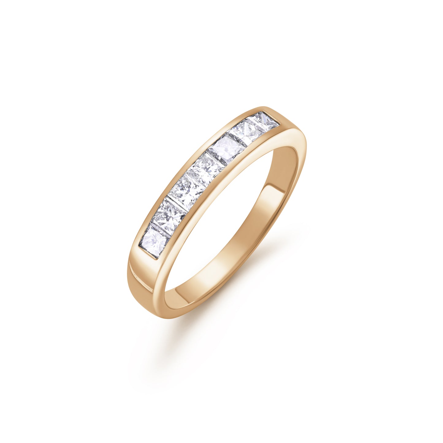 Diamond Princess Cut Seven Stone Half Eternity Ring 0.70ct