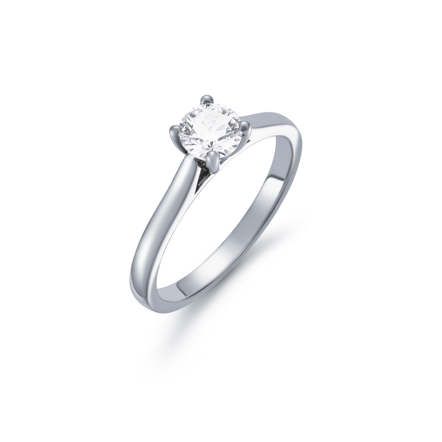 Round Brilliant Cut Diamond Claw Set Solitaire 0.50ct