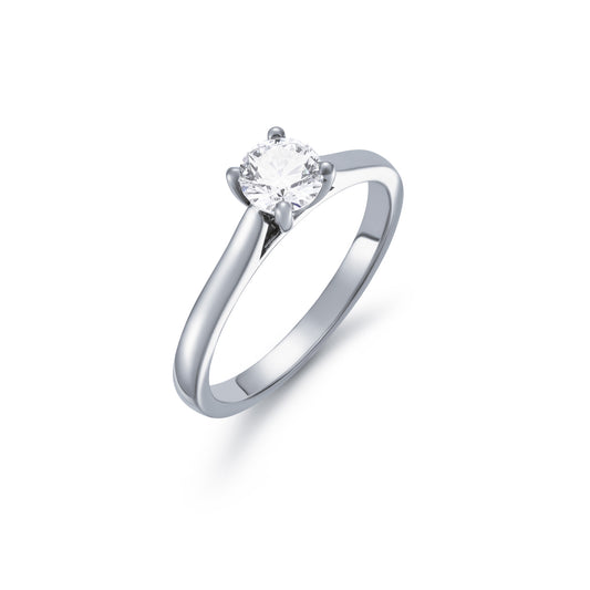 Round Brilliant Cut Diamond Claw Set Solitaire 0.50ct