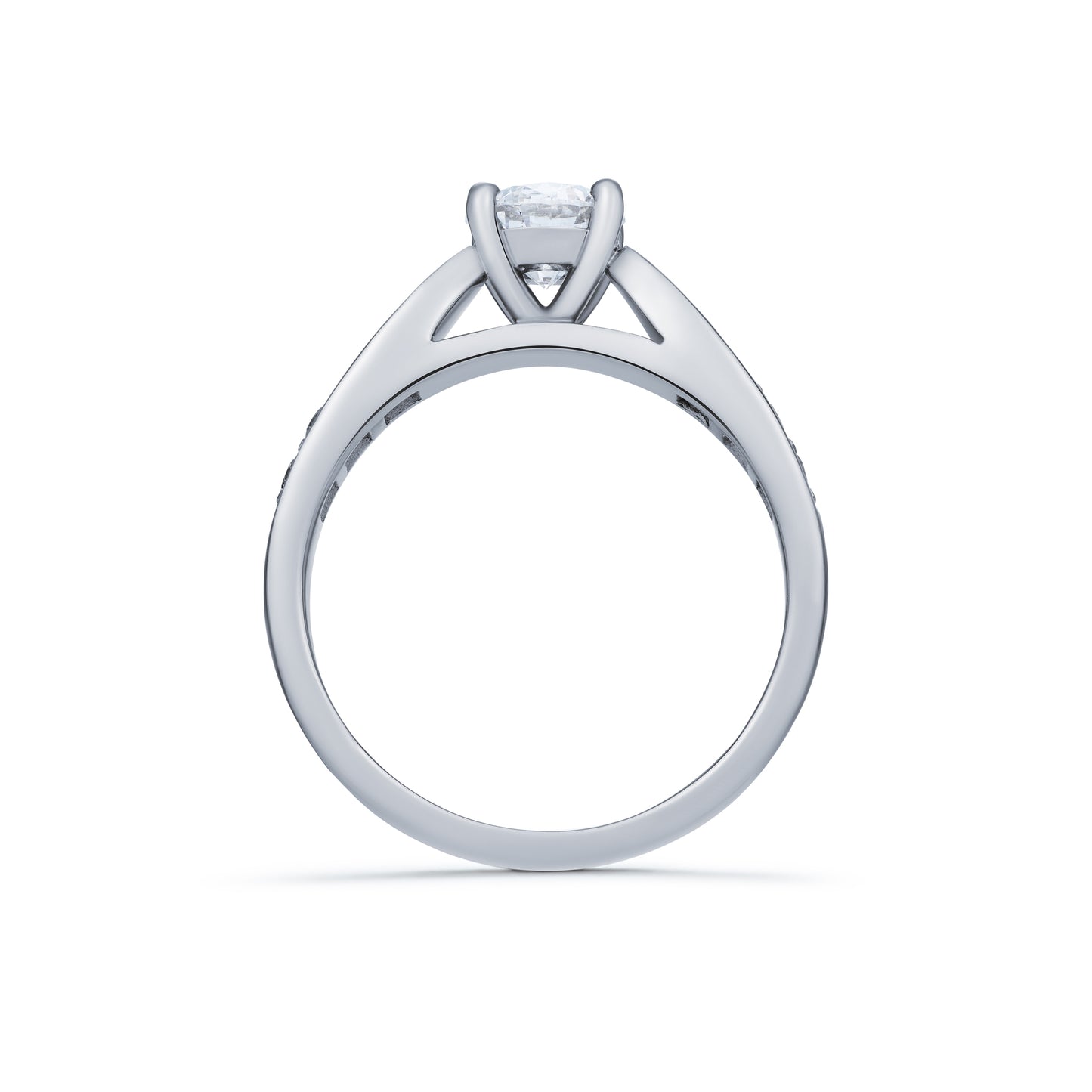 Diamond Solitaire with Pinched Diamond Shoulders 1.12ct