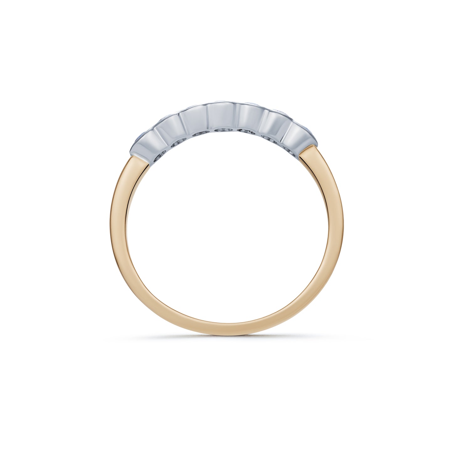 Sapphire and Diamond Seven Stone Demi Bezel Ring