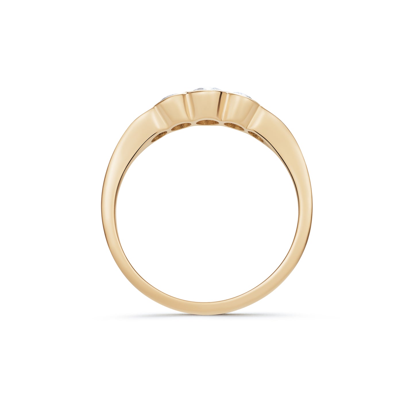 Tapered Diamond 5 Stone Demi Bezel Ring 0.47ct