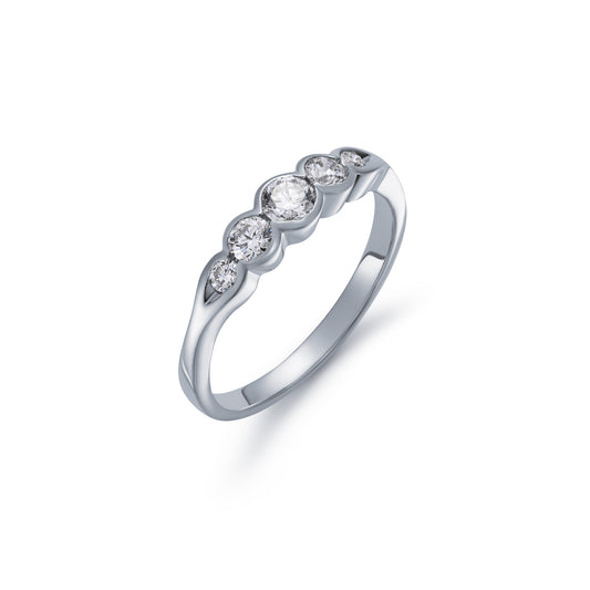 Tapered Diamond Five Stone Ring