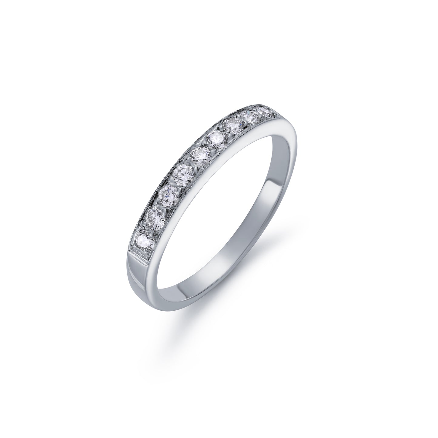 Diamond Grain Set Nine Stone Half Eternity Ring 0.29ct